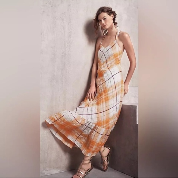 Yellow and White Maxi Dress - Picture 2 of 12